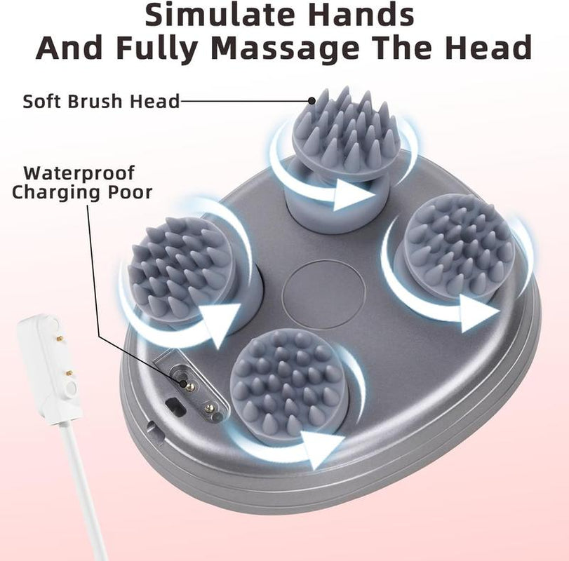 Cotsoco Waterproof Portable Pet Massager - Handheld Electric Scalp Massager for Dogs & Cats with 3 Modes, Long Battery Life - Perfect Comfort Gift in Rose Gold for Kids!