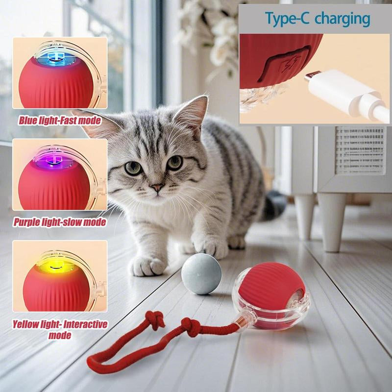 Exciting Interactive Cat Toy Ball - Automatic Rolling Electric Fun for Indoor Cats & Dogs, Motion Sensing for Endless Playtime! Perfect Pet Gift!